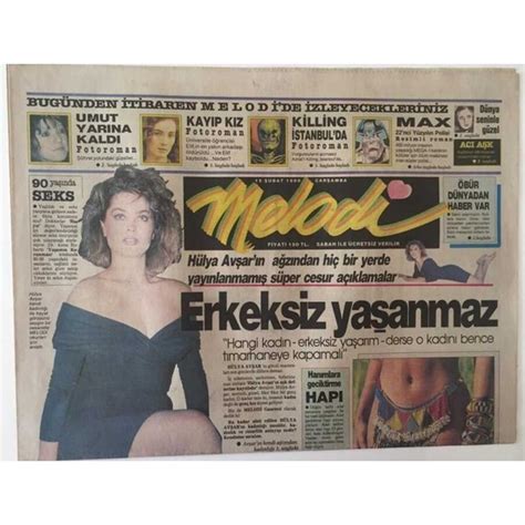 Gökçe Koleksiyon Sabah Gazetesi Melodi Eki 15 Şubat 1989 Fiyatı