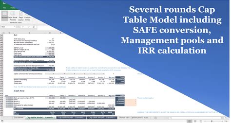 Cap Table With Management Option Pool Efinancialmodels