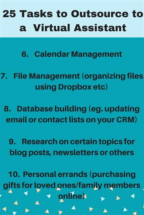 6 10 Of The Total 25 Tasks For A Virtual Assistant Virtual Assistant