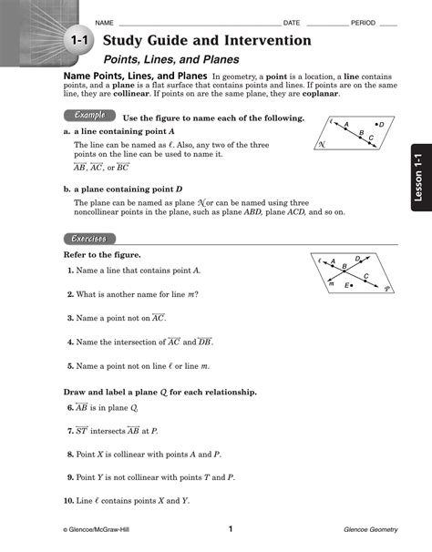 Glencoe Geometry Worksheets Answer Key Printable PDF Template