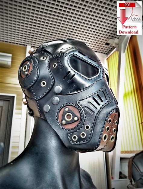 Pattern Pdf Leather Steampunkdieselpunk Mask V19 Etsy