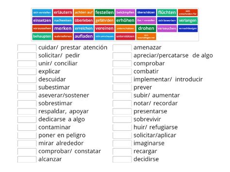 Wortschatz Verben Match Up