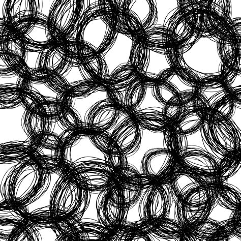 Seamless Pattern With Black Sketch Hand Drawn Pencil Scribble Ellipse