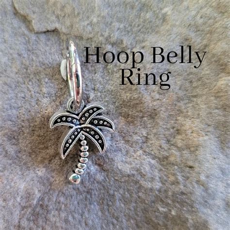 Palm Tree Belly Ring Etsy