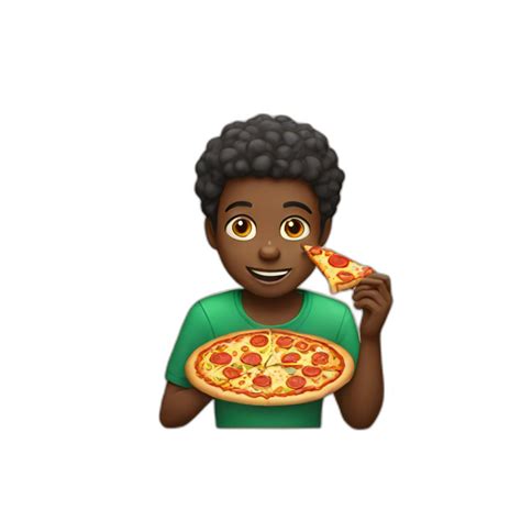 African boy eating pizza Emoji | Create & Combine New Emojis