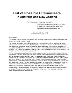 Fillable Online The Circumcision Academy Of Australia Inc Fax Email