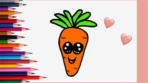 COMO DESENHAR UMA CENOURA FÁCIL E FOFA HOW TO DRAW A EASY CARROT CÓMO