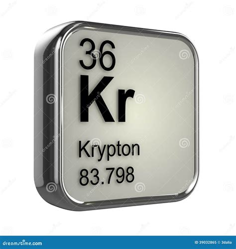 Krypton As Element Of The Periodic Table D Illustration On Green