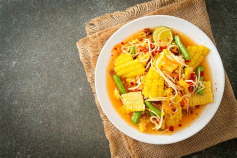 Som Tum Ensalada Tailandesa De Papaya Picante Con Ma Z Estilo De