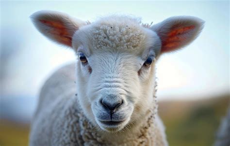 Premium Photo Closeup Portrait Of A Young Lamb In A Field