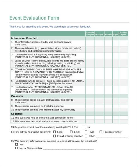 Blank Evaluation Form Template Sample Professional Template Images