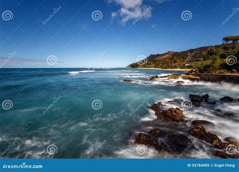 Tropical White Sand Beach in Oahu, Hawaii Stock Image - Image of ...