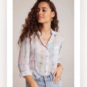 Bella Dahl Tops Bella Dahl Pastel Tie Dye Button Down Blouse Nwot