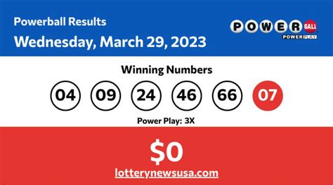 Powerball Winning Numbers For Wednesday March 29 2023 Jackpot Worth