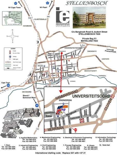 Stellenbosch University and Town Map - Stellenbosch Western Cape South Africa • mappery