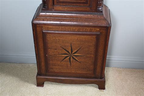 8 Ft Antique Oak Tall Case Clock Ebth