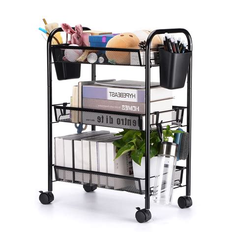 Buy Mehukoj Tier All Metal Rolling Utility Cart With Locking Wheels