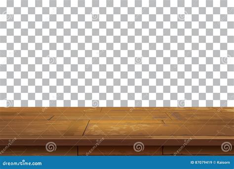 Empty Wooden Table Top Background Old Vintage Shelf Tex Stock Vector