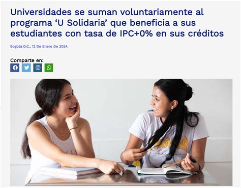 Universidades Se Suman Voluntariamente Al Programa U Solidaria Que