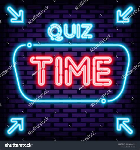 Quiz Time Neon Sign Glowing Colorful Stock Vector Royalty Free