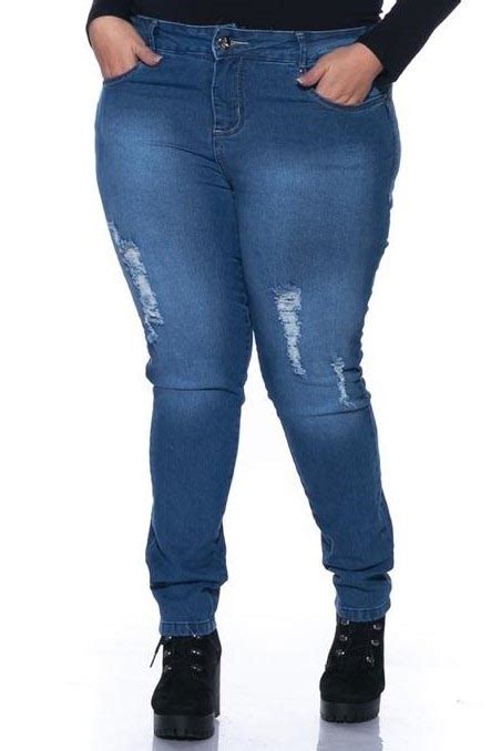 Calça Jeans Skinny Azul Rasgos Modaliss