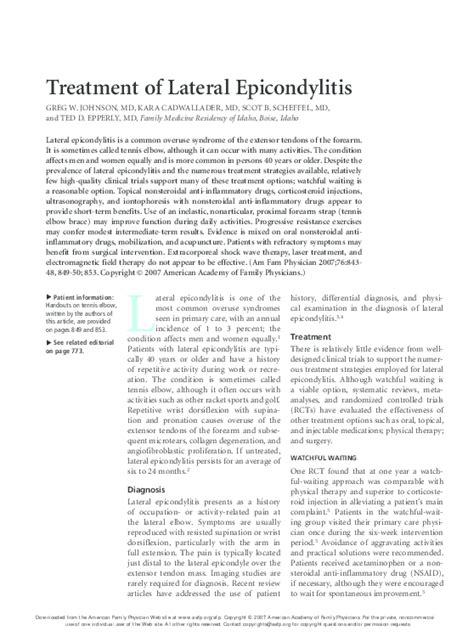 (PDF) Treatment of lateral epicondylitis