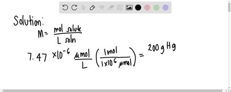 Solved Calculate The Volume In Liters Of Mol L Mercury Ii