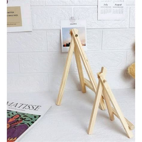 Jual Mini Easel Tripod Kayu Standing Pigura Frame Souvenir Jam Kayu