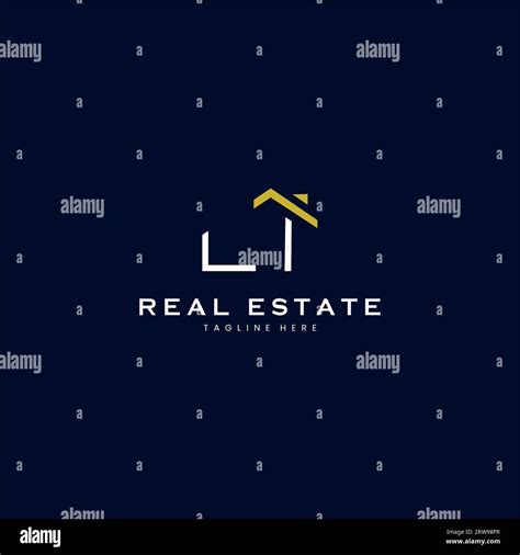 Modern Li Letter Real Estate Logo In Linear Style With Simple Roof