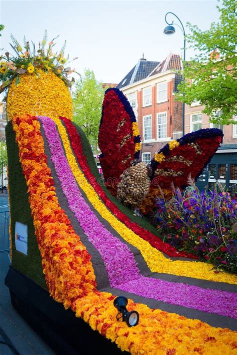 Platforms Decorated With Flowers On Bloemencorso Bollenstreek Flower