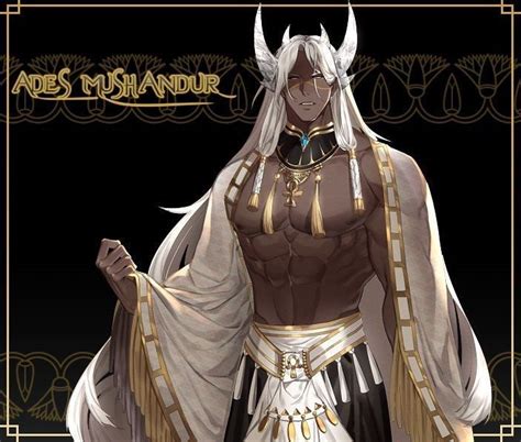 egyptian god oc horned male god fantasy horned male fantasy