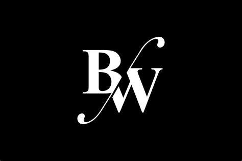 BW Monogram Logo Design By Vectorseller | TheHungryJPEG.com