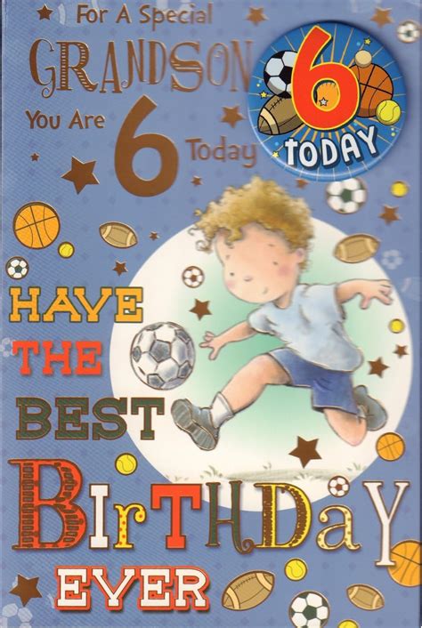 Grandson Birthday Card Age 6 - qbirthdayk