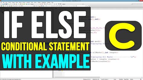 IF ELSE Conditional Statements In C Programming Video Tutorial YouTube