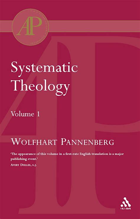 Systematic Theology Vol 1 Wolfhart Pannenberg Tandt Clark