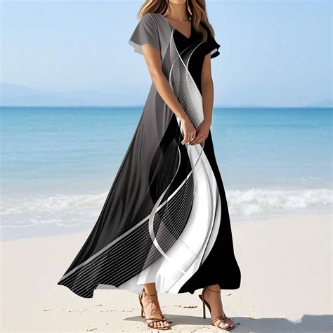 Women's Elegant Flutter Sleeve Dress Floral Chiffon Maxi Dress Flowy