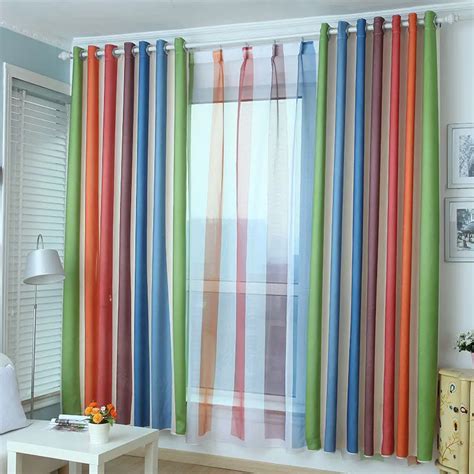 Colorful Striped Fashion High Quality Curtains For Bedroom Blackout ...