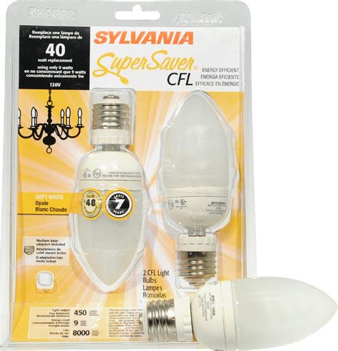 Sylvania Super Saver Light Bulbs Cfl Soft White 2 Bulbs Tools