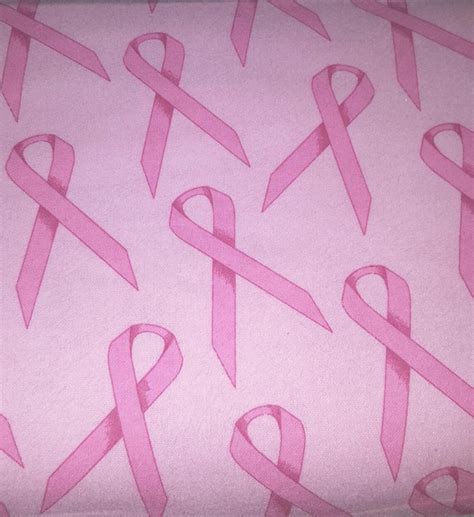 Pink Ribbon Fabric Breast Cancer Awareness Cotton Flannel Etsy