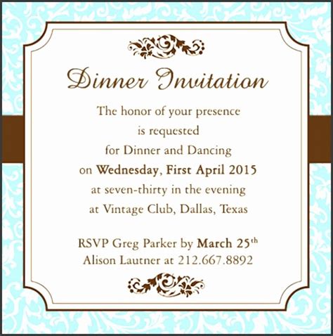 6 formal Dinner Invitation Template - SampleTemplatess - SampleTemplatess