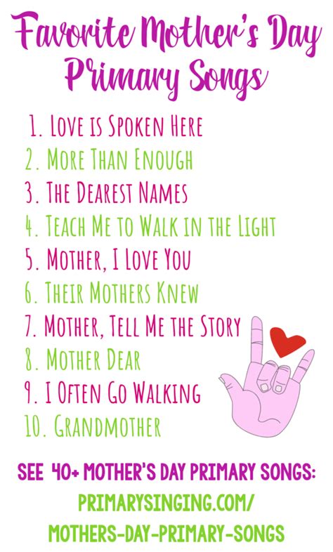 40 Perfect Mothers Day Primary Songs Primary Singing