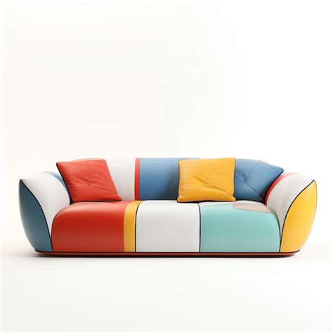 Premium AI Image | a colorful couch with pillows