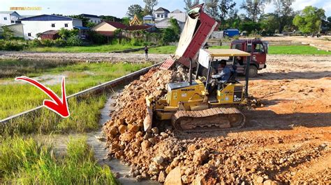 The New Project Showing Land Filling By Dozer KOMATSU D20p WITH Dump