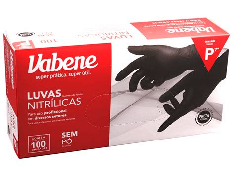 Luva Nitr Lica Preta P Un Box Vabene A Marca Do Especialista