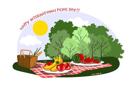 Premium Vector International And National Picnic Day Vector Illustration