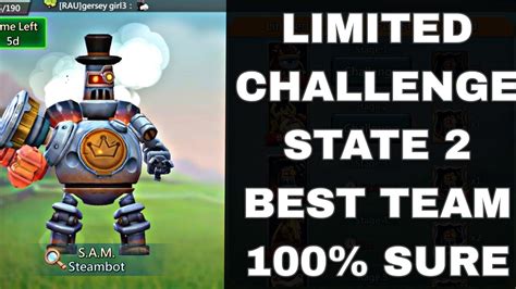 Lords Mobile Limited Challenge Stage Steam Ahead Fully Auto Steambot