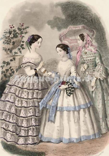 1850s Fashion Plate Victorian Fashion Evening Dress Fashion