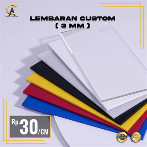 Jual Akrilik Acrylic Lembaran Bening Atau Putih Mm Custom Potongan