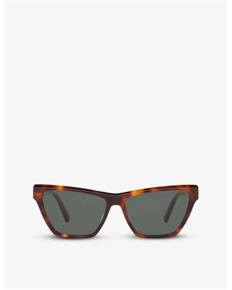 Saint Laurent Sl M103 Tortoiseshell Rectangular Cat Eye Acetate