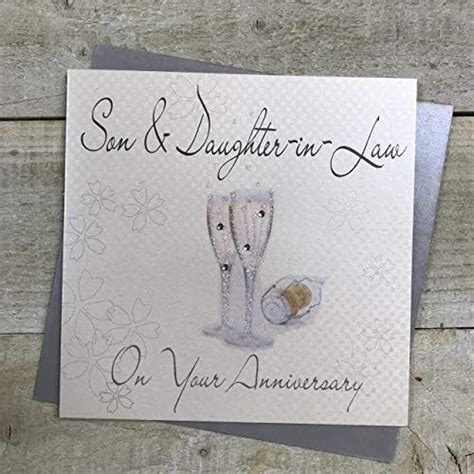 White Cotton Cards Son And Daughter In Law On Your Anniversary